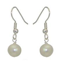 Foto Fresca uno silver plated 10mm freshwater pearl hook earrings foto 280375