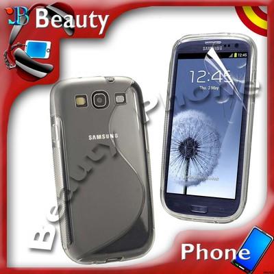 Foto Funda Carcasa Gel Linea S Line Transparente Samsung Galaxy S3 S 3 + Protector foto 367513