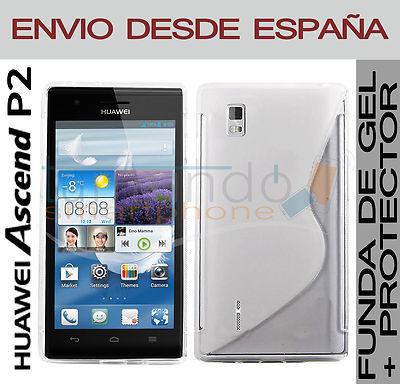 Foto Funda Gel Tpu Transparente + Protector De Pantalla Para Huawei Ascend P2 España foto 950930