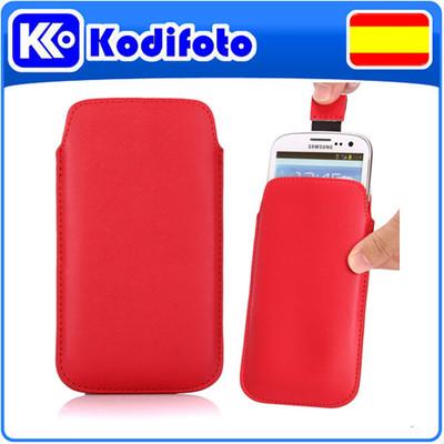Foto Funda Móvil Roja Para Iphone 5. Piel Con Tirador foto 916958