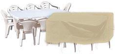 Foto Funda mesa rect+8 sillas centr 203sm-beige