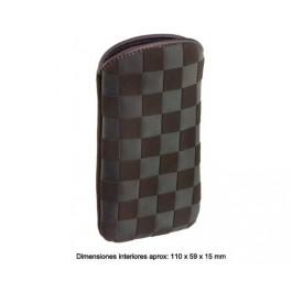 Foto funda movil k6 easy damero marron