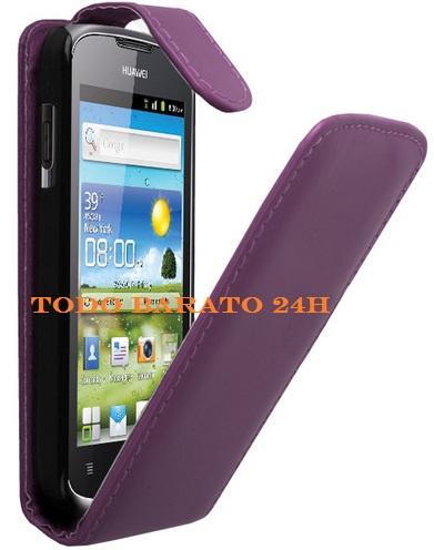 Foto Funda piel morada Huawei ascend P2