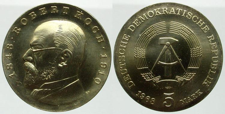 Foto Gedenkmünzen in Normalprägung 5 Mark 1968