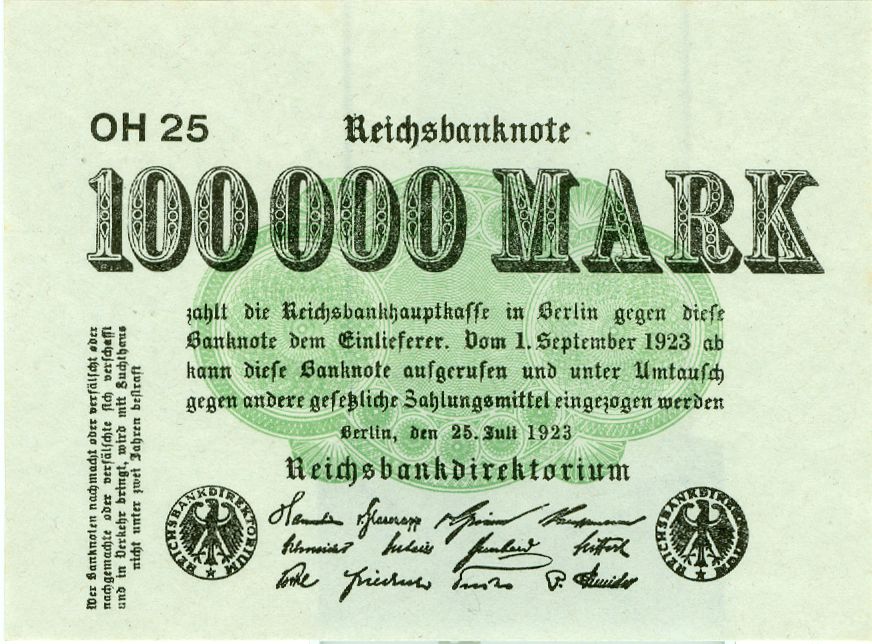 Foto Geldscheine Inflation 1919-1924 1923