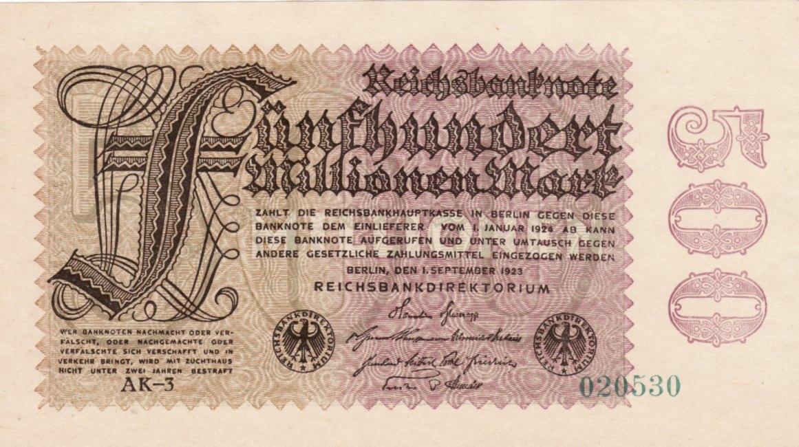 Foto Germany 500 millionen mark 1923-09-01 foto 706426