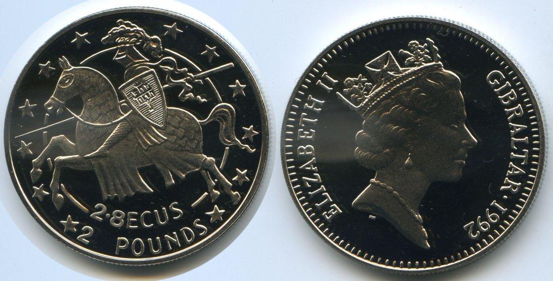 Foto Gibraltar 2 Pounds (2,8 Ecu) 1992 foto 512295