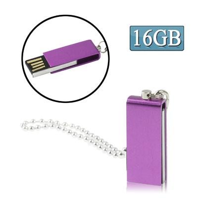 Foto Giratorio llavero USB de 16 GB de metal material de color púrpura foto 834848
