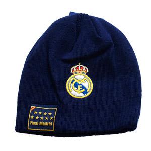Foto gorro canalé azul real madrid