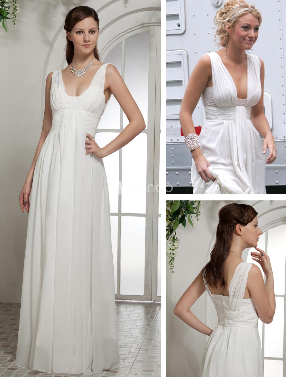 Foto Gossip Girl moda bajo corte imperio cintura piso longitud satinado chifón Maxi celebridad vestido foto 150869