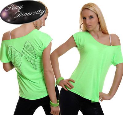 Foto Green Neon Wings Printed Shirt  / Camiseta Ancha Verde Neón  >>talla Única<< foto 598867