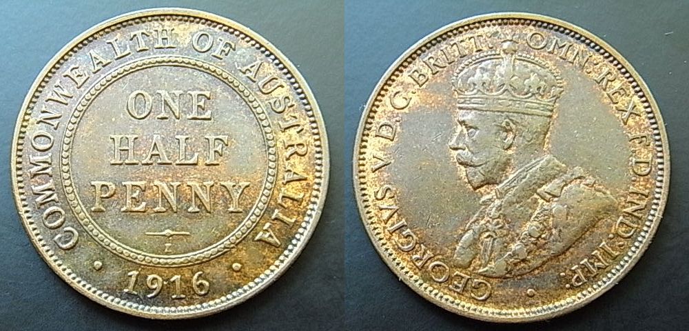 Foto Großbritannien 1/2 Penny 1916 foto 843312