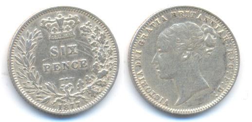 Foto Grossbritannien: Victoria, 1837-1901 Six Pence 1877 foto 130515
