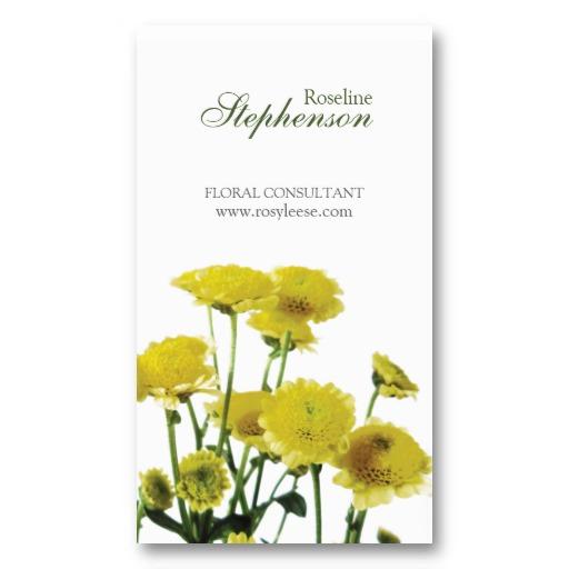 Foto Híbrido amarillo del crisantemo - florista/floral Tarjetas Personales foto 648994