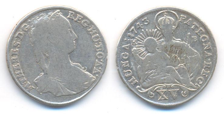 Foto Habsburg: Maria Theresia, 1740-1780 15 Kreuzer 1743 K-B foto 333052