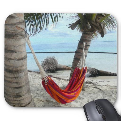 Foto Hamaca en la playa del Caribe Mousepad foto 561966