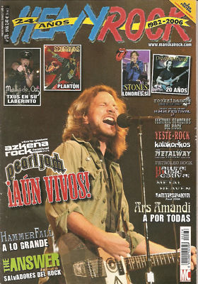 Foto Heavy Rock Nº 278 Spanish Mag 2006-pearl Jam-mago De Oz foto 412304