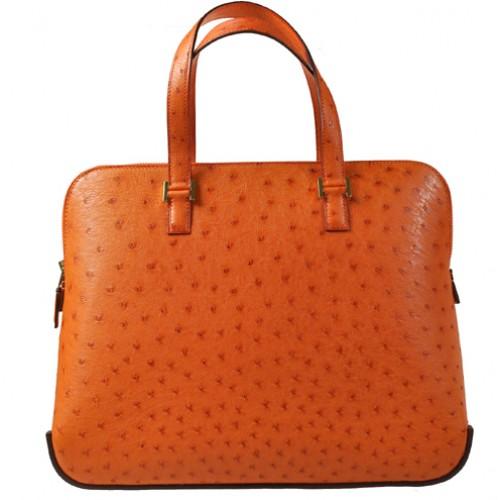 Foto Hermes Orange Ostrich Leather Handbag foto 113438