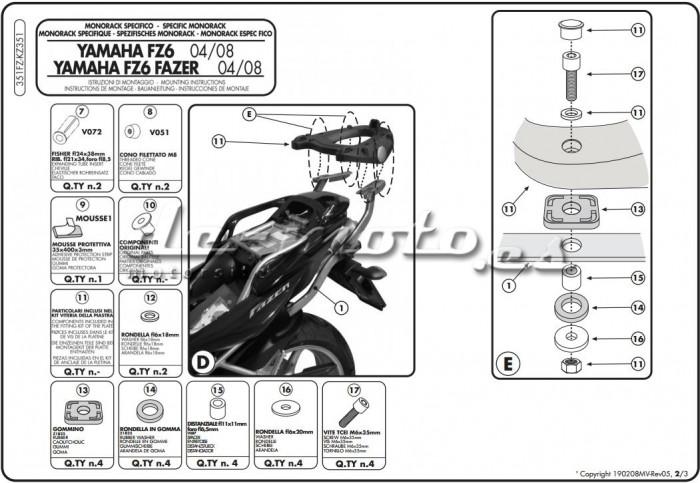 Foto Herraje De Yamaha-FZ6 / FAZER (04-11) KZ351