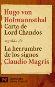 Foto Hofmannsthal, H.-magris, C. - Carta De Lord Chandos. La Herrumbre D... foto 335936