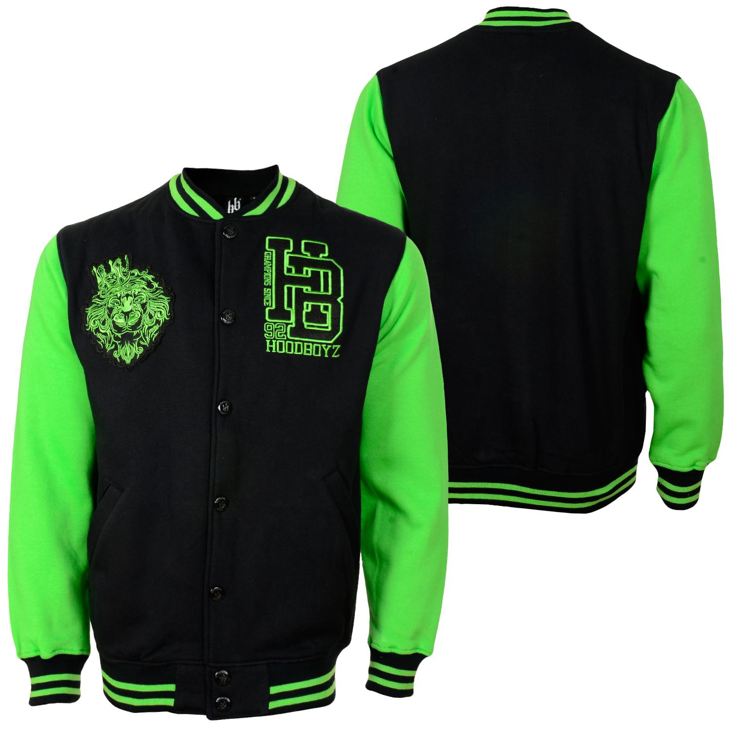 Foto Hoodboyz Chaquetas Universitarias Negro Verde Neón