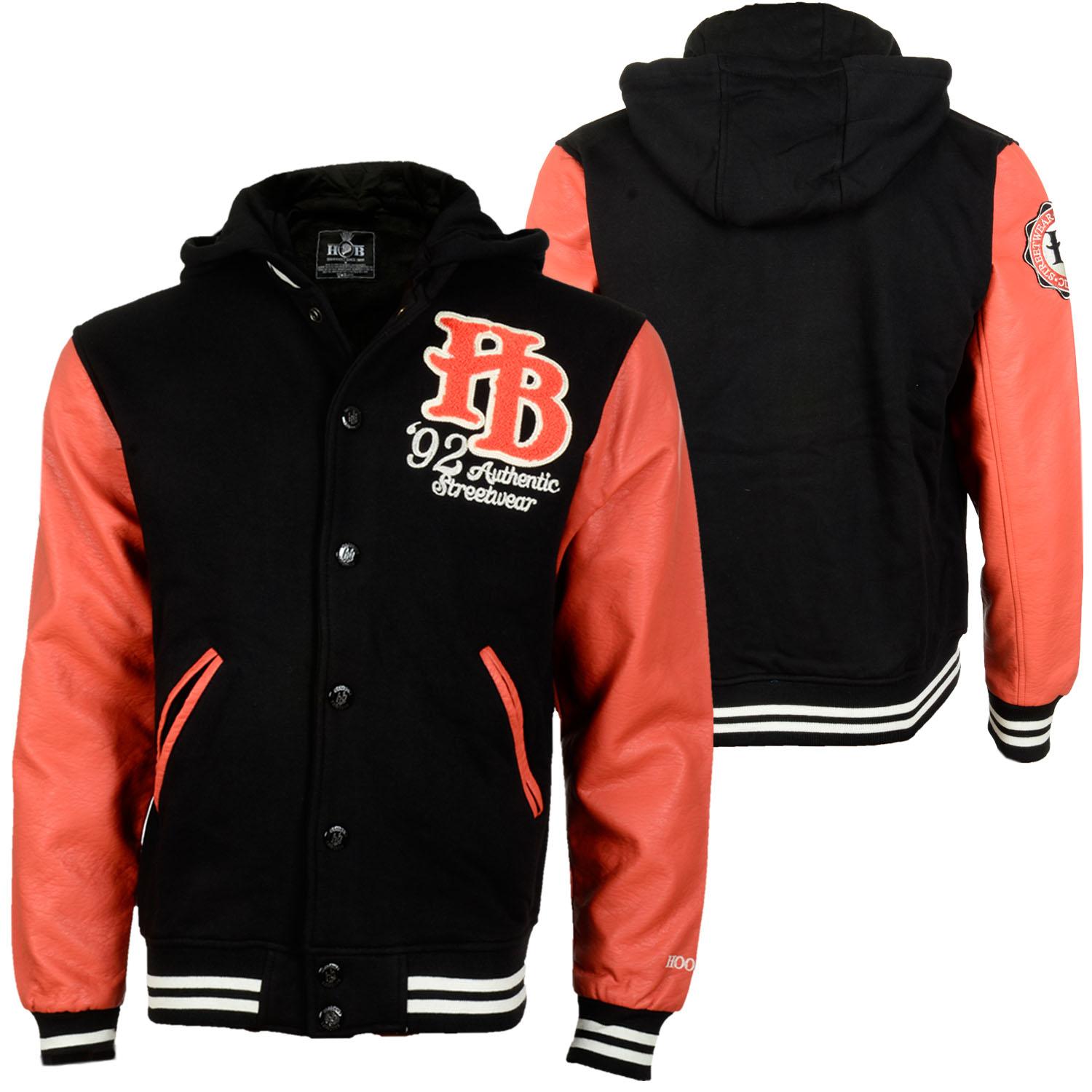 Foto Hoodboyz Hombres Chaquetas Universitarias Negro Naranja