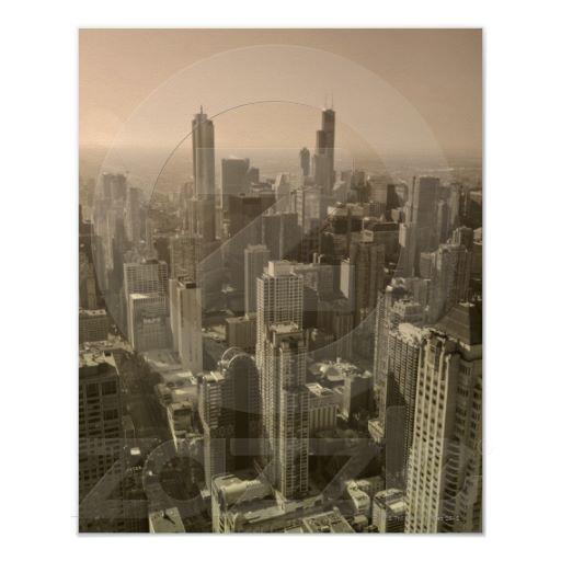 Foto Horizonte de Chicago, Juan Hancock Skydeck de cent Poster foto 428199