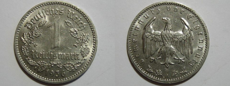 Foto Iii Reich 1 Reichsmark 1936 A