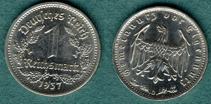 Foto Iii Reich 1 Reichsmark 1937 G