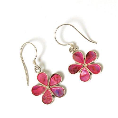 Foto Inferno Jewellery 925 Silver Pink Paua Shell Flower Earrings