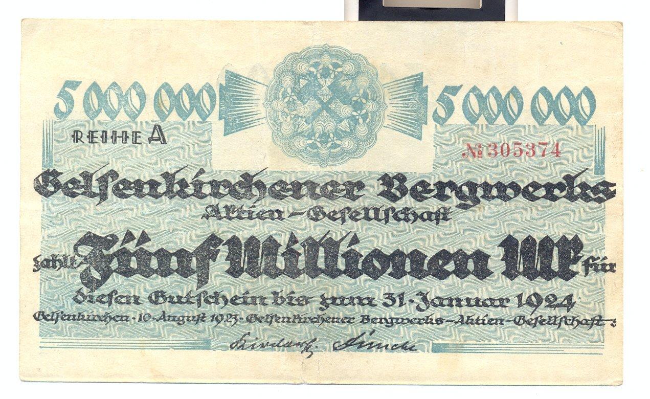Foto Inflation 5 Millionen Mark 1924 foto 124918