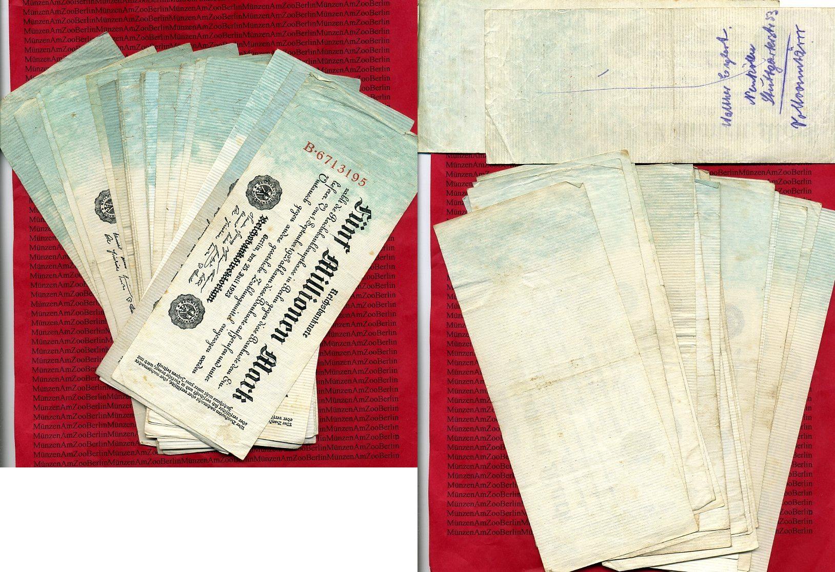Foto Inflation Dt Reich 1919 1924 Lot 26 x 5 Millionen Mark Reichsbanknote foto 124922