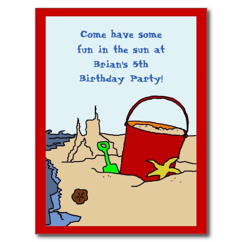 Foto Invitación de la fiesta de cumpleaños de la playa Tarjetas Postales foto 732825