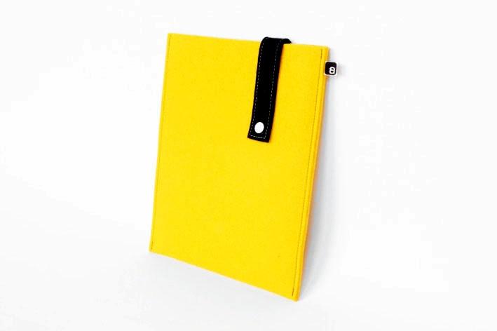 Foto iPad case: Yellow and charcoal wool felt