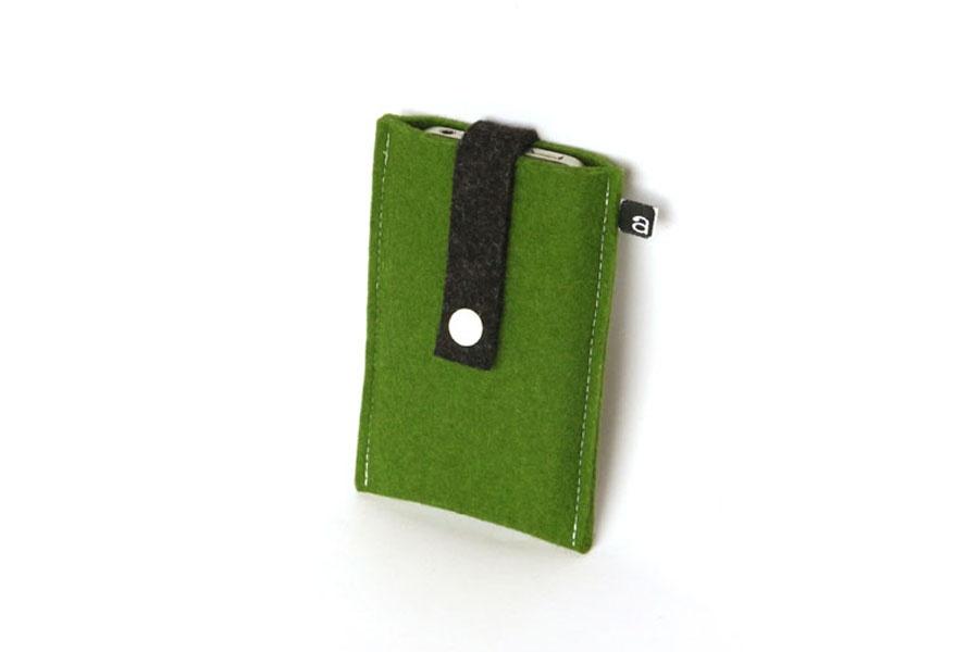 Foto iPhone case: Olive and charcoal wool felt - 3 / 3G / 4 / 4S