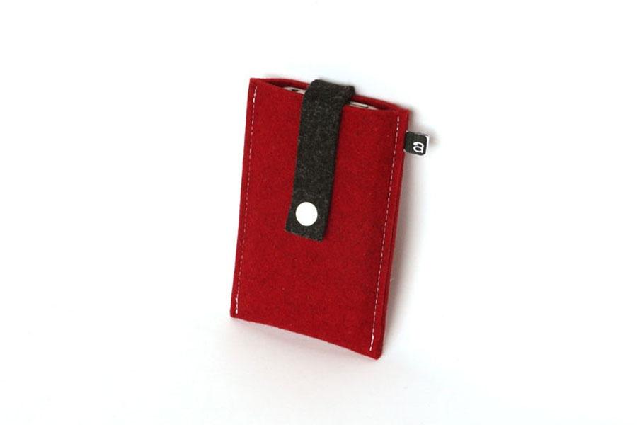 Foto iPhone case: Red and charcoal wool felt - 3 / 3G / 4 / 4S