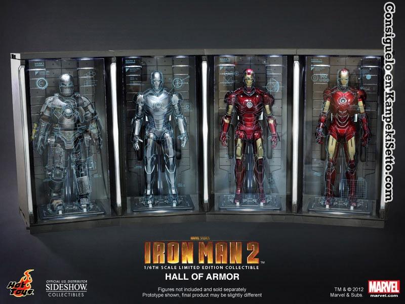 Foto Iron Man 2 Set De 4 Dioramas 1/6 Hall Of Armor 34 Cm