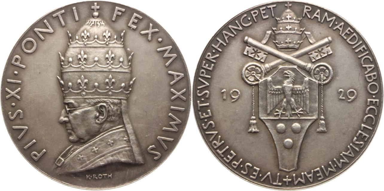 Foto Italien-Kirchenstaat Ag Medaille 1929