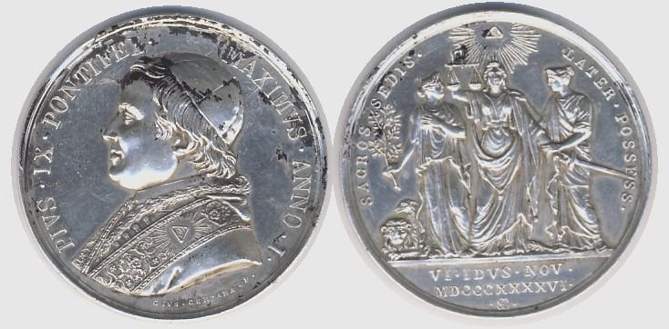 Foto Italien Kirchenstaat Silbermedaille 1846