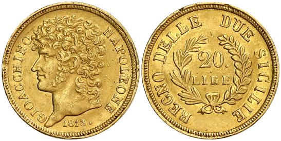 Foto Italien-Neapel und Sizilien 20 Lire Gold 1813 foto 196719