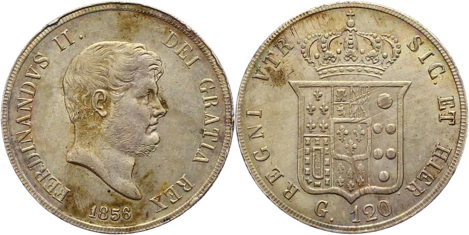 Foto Italien-Neapel und Sizilien Piastra zu 120 Grana 1856