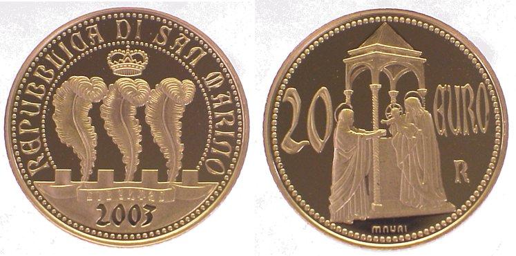 Foto Italien-San Marino 20 Euro Gold 2003