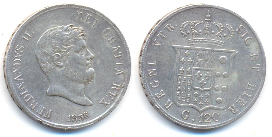 Foto Italien: Neapel und Sizilien 120 Grana 1856 Neapel