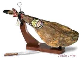 Foto jamón ibérico con jamonero
