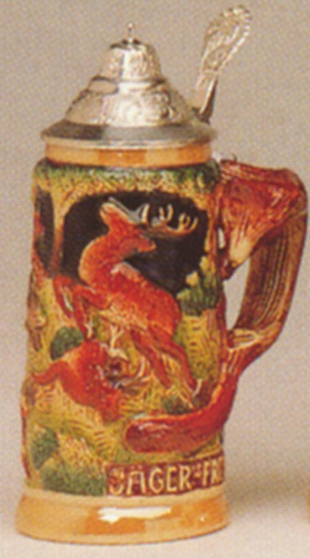 Foto Jarra de cerveza alemana con asa de zorro, caza, jarra 0,4 litros