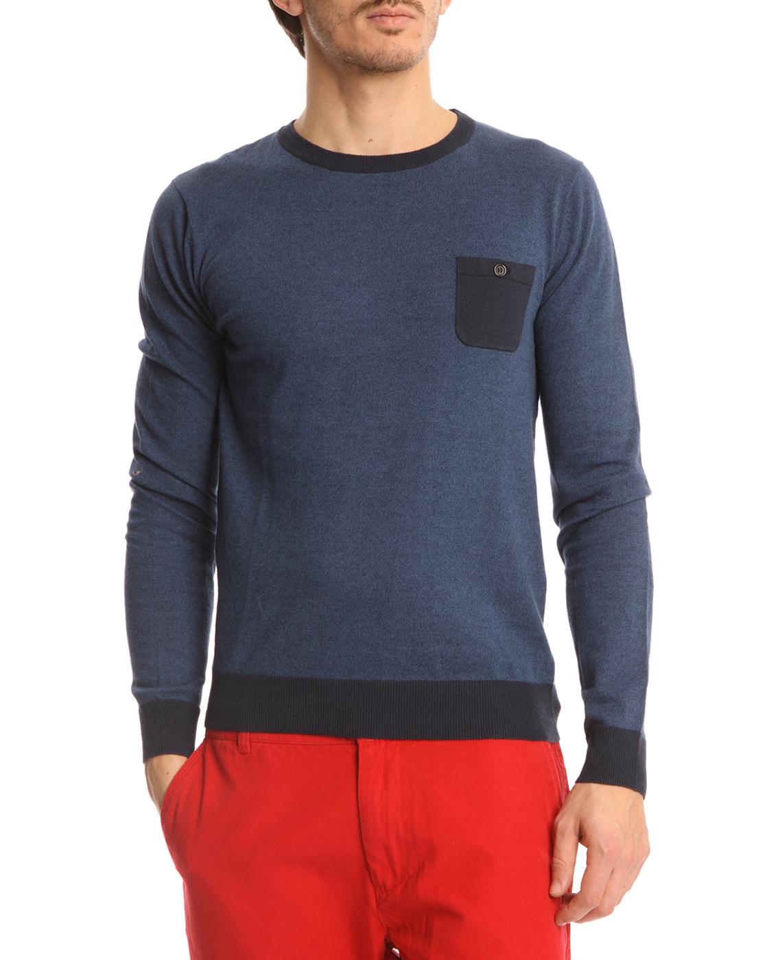 Foto Jersey azul índigo con detalles azul marinos contrastado