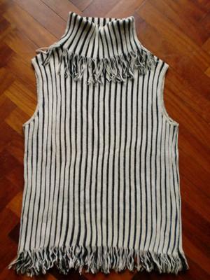 Foto Jersey De Punto Sin Mangas/manga Sisa Blanco/negro -yera-t.40-nueva Sin Etiqueta foto 173007