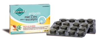 Foto juanola própolis con miel y zinc sabor a eucaliptus, 24 pastillas blandas
