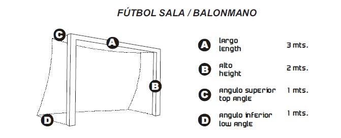 Foto Juego 2 redes fÚtbol sala/balonmano 3.5mm polietileno foto 378793