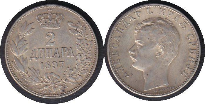 Foto Jugoslawien 2 Coinsa 1897